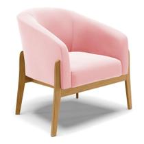 Poltrona Base Madeira Castanho Cor Rosa Bebê Poltrona Base Madeira Castanho Cor Rosa Bebê