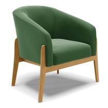 Poltrona Base Madeira Castanho Cor Verde