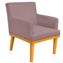 Poltrona Base Mel Beatriz Suede Rosê