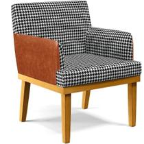 Poltrona Base Mel Suede Pied Poule material sintético Camel