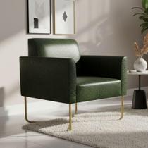 Poltrona Base X Industrial Dourado Marisa Corano Verde Poltrona Base X Industrial Dourado Marisa Corano Verde