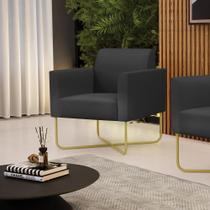Poltrona Base X Industrial Dourado Marisa material sintético Poltrona Base X Industrial Dourado Marisa material sintético