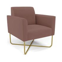 Poltrona Base X Industrial Dourado Marisa Veludo D03 - D'Rossi