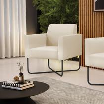 Poltrona Base X Industrial Preto Marisa material sintético Bege Poltrona Base X Industrial Preto Marisa material sintético Bege