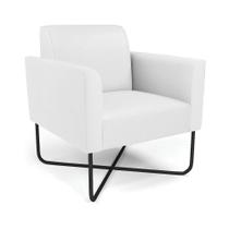 Poltrona Base X Industrial Preto Marisa material sintético Branco D03 - D'rossi Poltrona Base X Industrial Preto Marisa material sintético Branco D03 - D'rossi