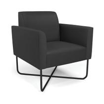 Poltrona Base X Industrial Preto Marisa material sintético D03 - D'Rossi