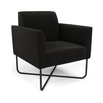 Poltrona Base X Industrial Preto Marisa Suede D03 - DRossi
