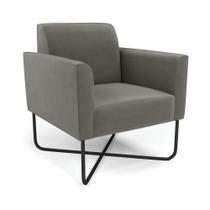 Poltrona Base X Industrial Preto Marisa Suede Grafite D03 - DRossi
