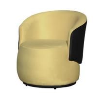 Poltrona Beatriz Orgânica Suede Com Composê em material sintético Preto - Estopar