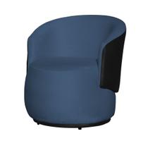 Poltrona Beatriz Organica Tecido Suede Com Composê em material sintético Preto