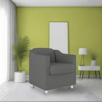 Poltrona Bia Decorativa Reforçada Recepção Clinica Salão Sala De Estar Suede