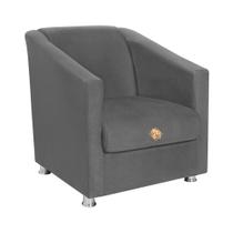 Poltrona Bia em Suede Premium o com Pés Cromados - Design Moderno e Confortável