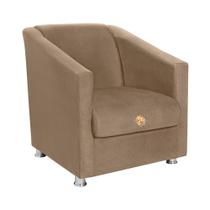 Poltrona Bia em Suede Premium o com Pés Cromados - Design Moderno e Confortável