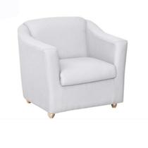 Poltrona Bia P/ Sala de Estar Consultório Clinica Hospital Recepção C.V Sintético Branco -Decor Elity