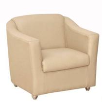 Poltrona Bia P/ Sala de Estar Consultório Clinica Hospital Recepção Suede Bege -Decor Elity