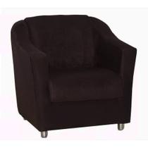 Poltrona Bia P/ Sala de Estar Consultório Clinica Hospital Recepção Suede Marrom -Decor Elity