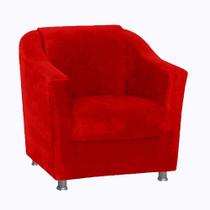 Poltrona Bia P/ Sala de Estar Consultório Clinica Hospital Recepção Suede Vermelho -Decor Elity