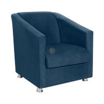 Poltrona Bia Vit Decor em Suede Bege com Pés Plásticos Confortável e Moderna para Sala ou Escritório