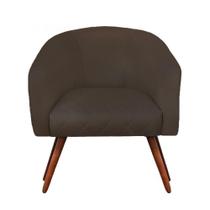 Poltrona Bianca Com Tressê Suede Marrom Pés Palito Castanho - D'rossi Poltrona Bianca Com Tressê Suede Marrom Pés Palito Castanho - D'rossi
