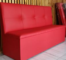 Poltrona booth 1,10cm corvin vermelho costura em quadro