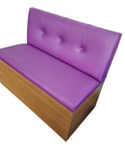 Poltrona Booth Base Amadeirada 2 Lugares 1.10m Roxo