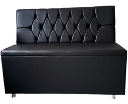 Poltrona booth capitonê a mão 1.10m preta sku 215