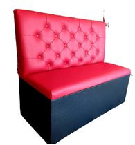 Poltrona booth capitone vermelho e preto