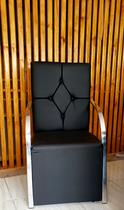 Poltrona booth único lugar 0,55cm corvin preto capitone a mão
