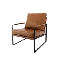 Poltrona Boss PU Camarelo com Base de Ferro