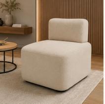 Poltrona Bouclé Bege Moderna Decorativa Sala de Estar Nuvem Poltrona Bouclé Bege Moderna Decorativa Sala de Estar Nuvem
