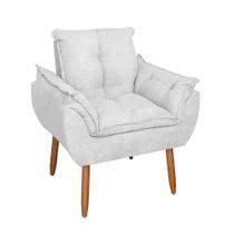 Poltrona Bouclê Off White Orgânica - Balaqui Decor