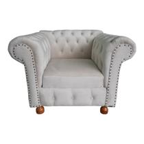 Poltrona Bourbon Chesterfield - Suede Nude - Almofada Solta