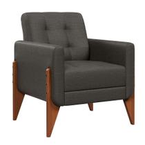 Poltrona Brooklin Linho Cinza