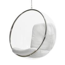 Poltrona Bubble Chair Acrilico com Estofado - Branco