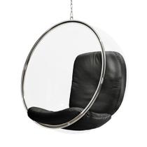 Poltrona Bubble Chair Acrilico com Estofado - Preto
