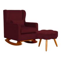 Poltrona C/ Puff Balanço Amamentação Aurora Suede Bordo Poltrona C/ Puff Balanço Amamentação Aurora Suede Bordo