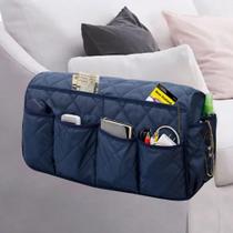 Poltrona Caddy MEHIDFY, sofá impermeável, organizador de braços, azul