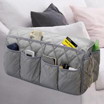 Poltrona Caddy MEHIDFY, sofá impermeável, organizador de braços, cinza