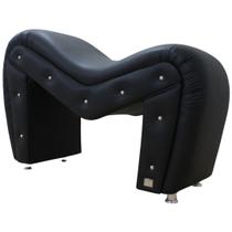 Poltrona Cadeira 50 Tons de Cinza Quarto Casal Preta Desire