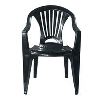 Poltrona cadeira alta preta plastico bar botéco restaurante