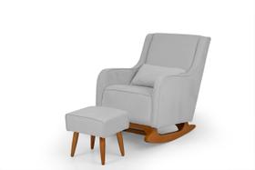Poltrona Cadeira Amamentação Balanço Baby Slim Puff Almofada Suede Veludo