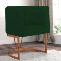 Poltrona Cadeira Aurora Luxo Confort Industrial Ferro Bronze Suede Verde Escuro - Ahz Móveis