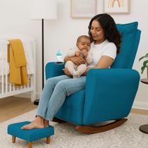 Poltrona Cadeira de Amamentação Balanço e Puff Ternura