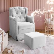 Poltrona Cadeira de Amamentação Balanço e Puff Ternura Material Sintético Star Confort Poltrona Cadeira de Amamentação Balanço e Puff Ternura Material Sintético Star Confort