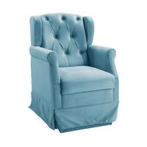 Poltrona Cadeira de Amamentação Balanço Ternura Material Sintético Azul Shop das Cabeceiras