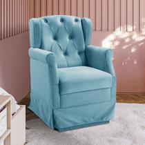 Poltrona Cadeira de Amamentação Balanço Ternura Material Sintético Azul - Speciale Home