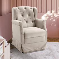 Poltrona Cadeira de Amamentação Balanço Ternura Material Sintético Bege Shop das Cabeceiras Poltrona Cadeira de Amamentação Balanço Ternura Material Sintético Bege Shop das Cabeceiras