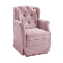 Poltrona Cadeira de Amamentação Balanço Ternura Material Sintético Rosa Star Confort