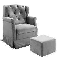 Poltrona Cadeira de Amamentação Balanço Ternura Material Veludo Star Confort