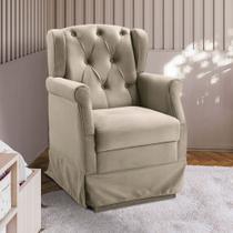 Poltrona Cadeira de Amamentação Balanço Ternura Suede Bege Star Confort